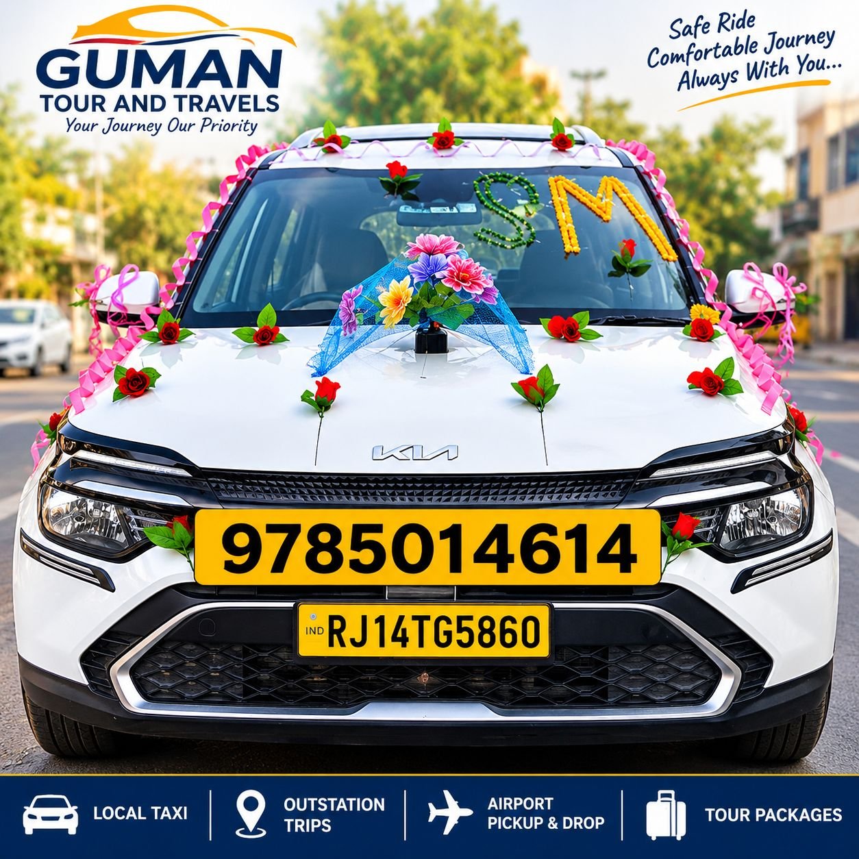 Decorated wedding car Hindaun